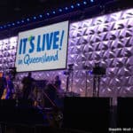 Stage Backdrops - QLD Toursim Event Backdrop - Modular Backdrops