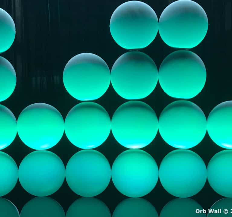 Orb Wall Uplit in Green - Stage Backdrops - Modular Backdrops