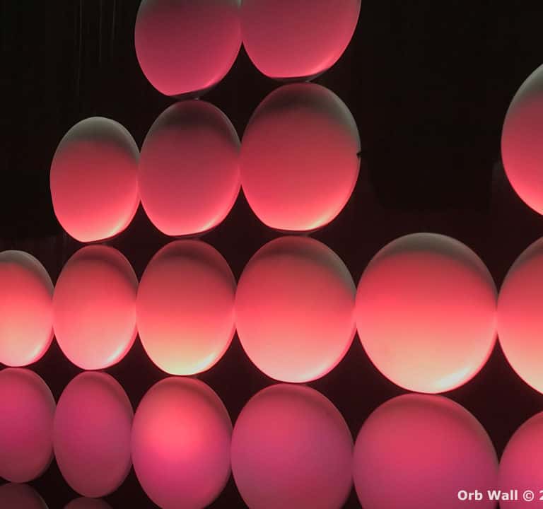 Orb Wall Uplit in Red - Stage Backdrops - Modular Backdrops